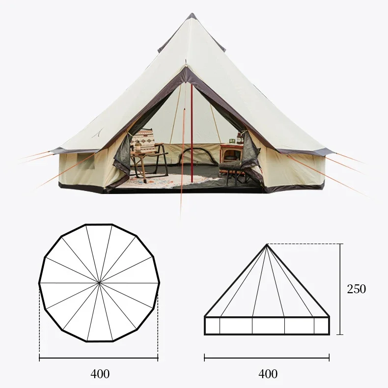 Oxford Frame Yurt Bell Canvas Cotton 8 Person 10 People Winter Family Hotel Luxury Camping Outdoors Glamping Tents