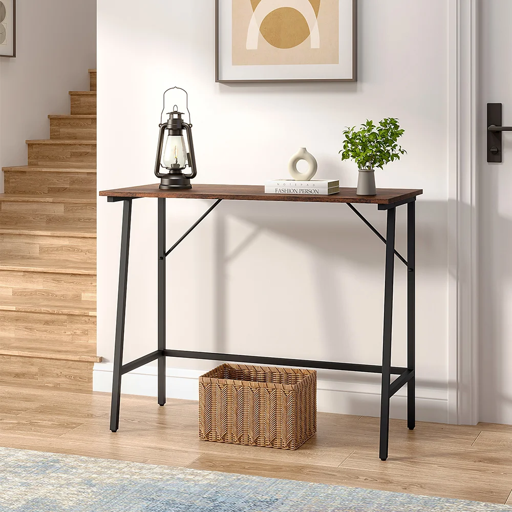 Rustic Brown Farmhouse Style Entryway Console Table