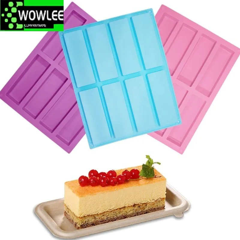 Silicone Baking Mould, Rectangle Chocolate Fondant Molds, Making Bar Mold, Soap Handmade Supplies, 8-Cavity