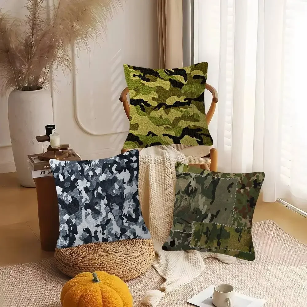 Outdoor Tactical Army Camouflage Soft Comfortable Pillow Case for Sofa Living Room Home Office Decor Protective Covers
