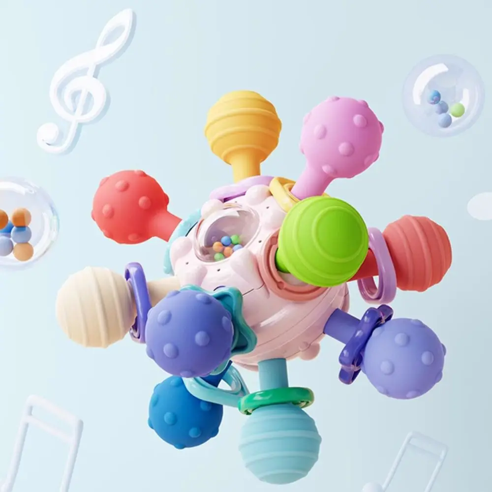 Sonagli per bambini da masticare per uso alimentare Senza BPA Senza piombo Educazione precoce Durevole Sicurezza Sensoriale Attività di presa da masticare