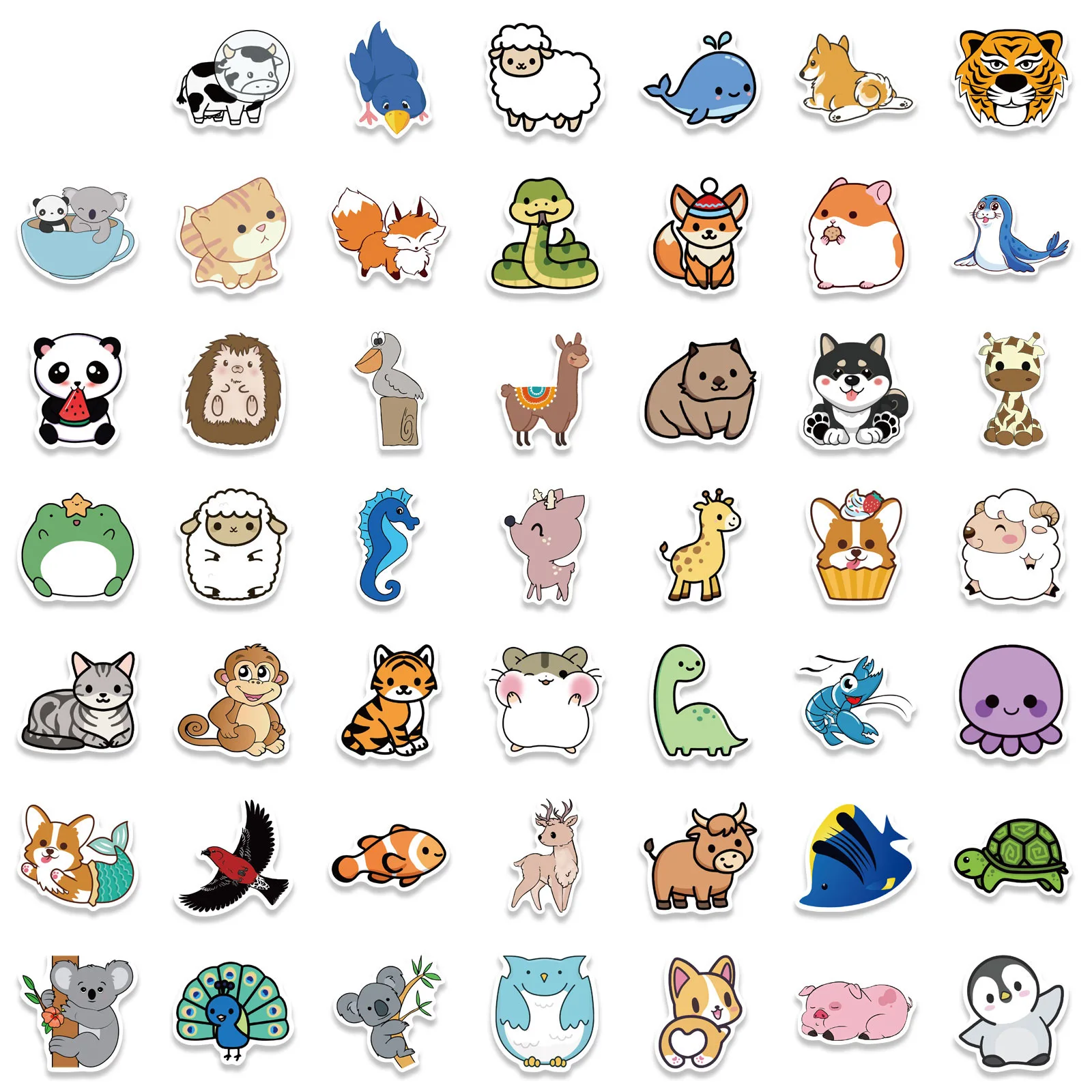 200PCS Animal Stickers Kawaii Panda Frog Water Bottles Phone Laptop Cartoon Sticker Vinyl Vsco Waterproof Sticker for Kids Teens image 5
