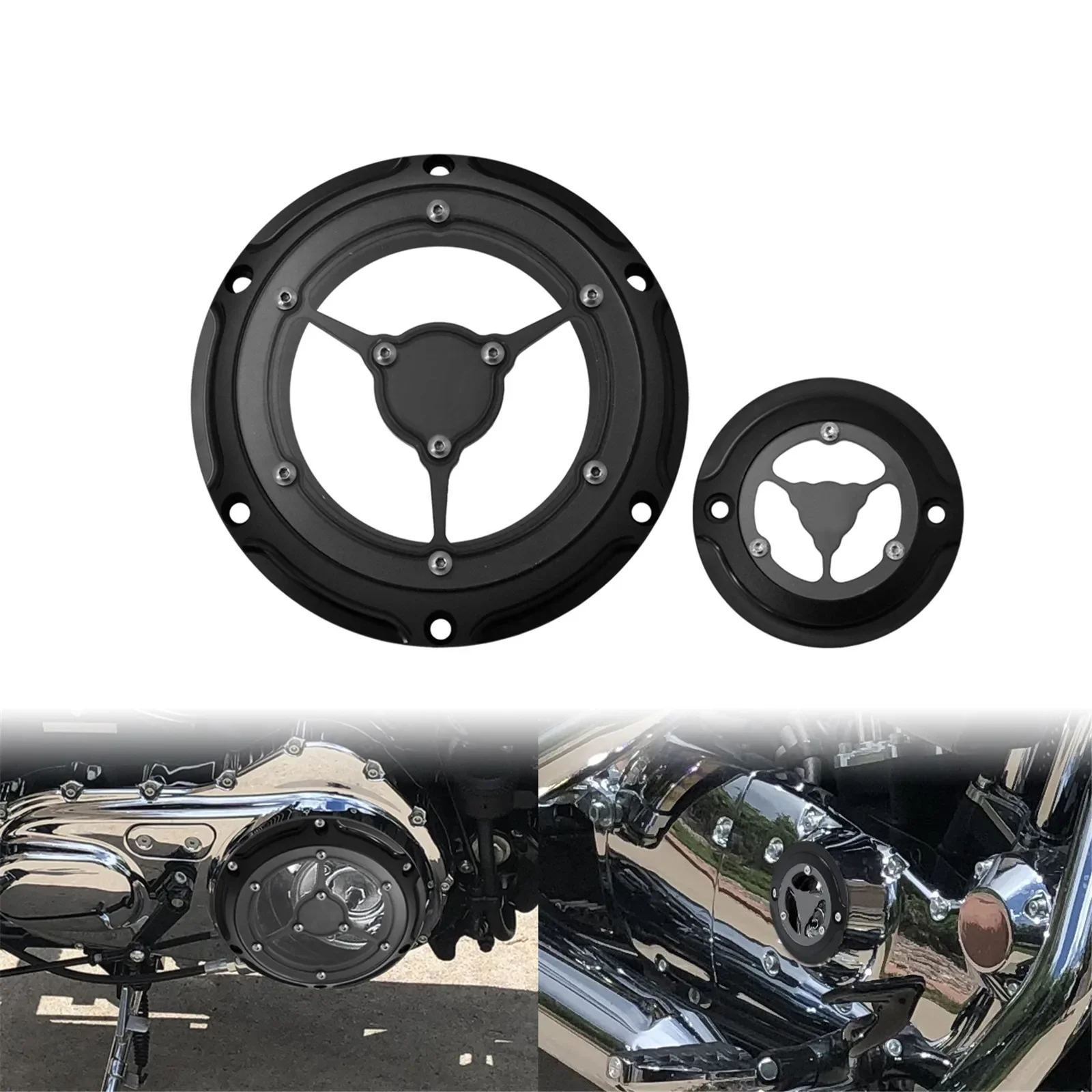 Motorrad CNC Derby Abdeckung Timer Timing Abdeckung 6 Löcher Set Für Harley Sportster 883 1200 XL 2004-2017 72 nightster Vierzig Acht