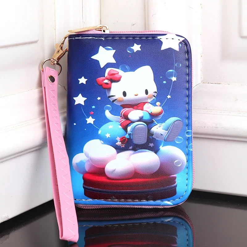 Sanrio Hello Kitty Coin Purse Anime Kuromi My Melody Woman Wallet Cartoon Portable PU Leather Zipper Coin Purse Girls Boys Gifts