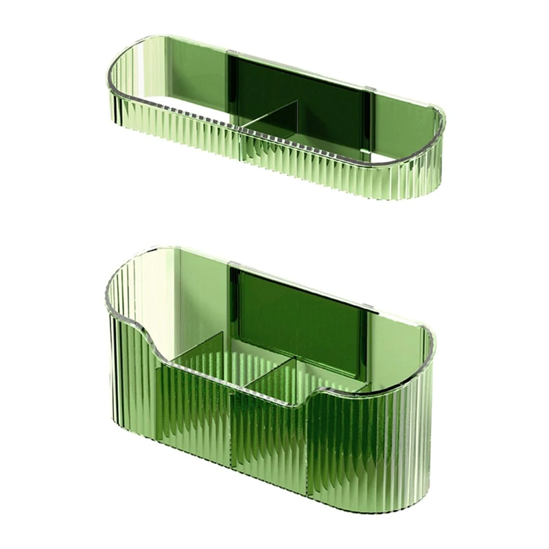 Green Wall Mounted Umbrella Organizer Holder Adjustable Umbrella Storage Rack With Drip Tray