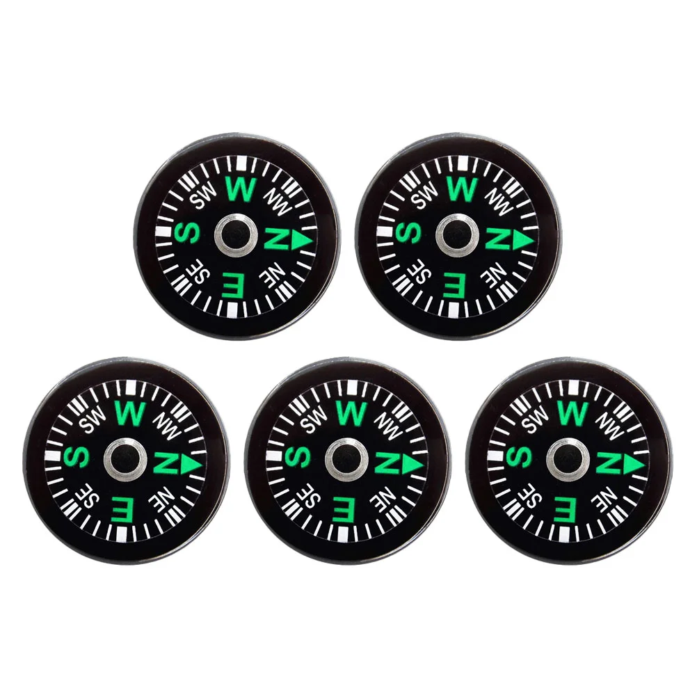 5 X Compass Small for Watch Band Oil Filled Touring Camping Survival Outdoor Button Gear Accessories