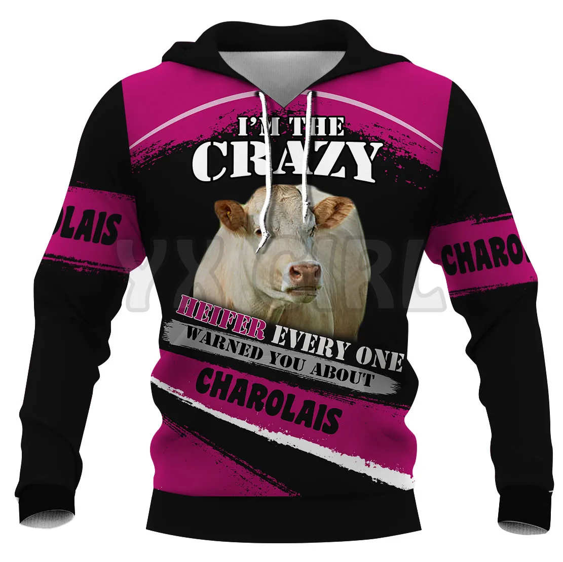 I'm The Crazy Hereford  3D Printed Hoodies  Unisex Pullovers Funny Dog Hoodie Casual Street Tracksuit