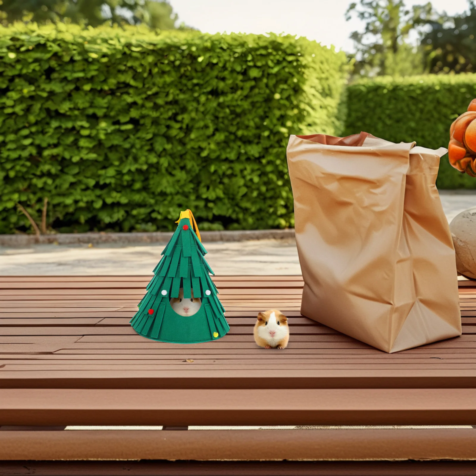 

Washable Felt Pet Hut Christmas Tree Shaped Cozy Hideout for Small Animals Guinea Pigs Hamsters Hedgehogs Guinea Pig Hideouts