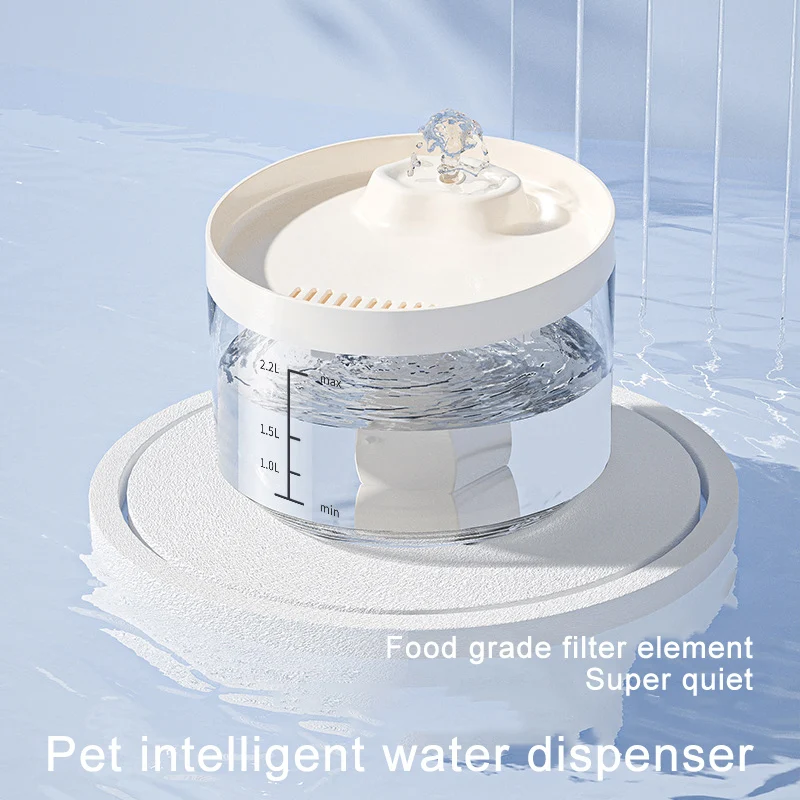 Automatic Cat Water Fountain with Faucet, Dogs Feeder, Transparent Water Fountain, Pet Drinker, Smart Sensor Drink Feeder, 2.2L