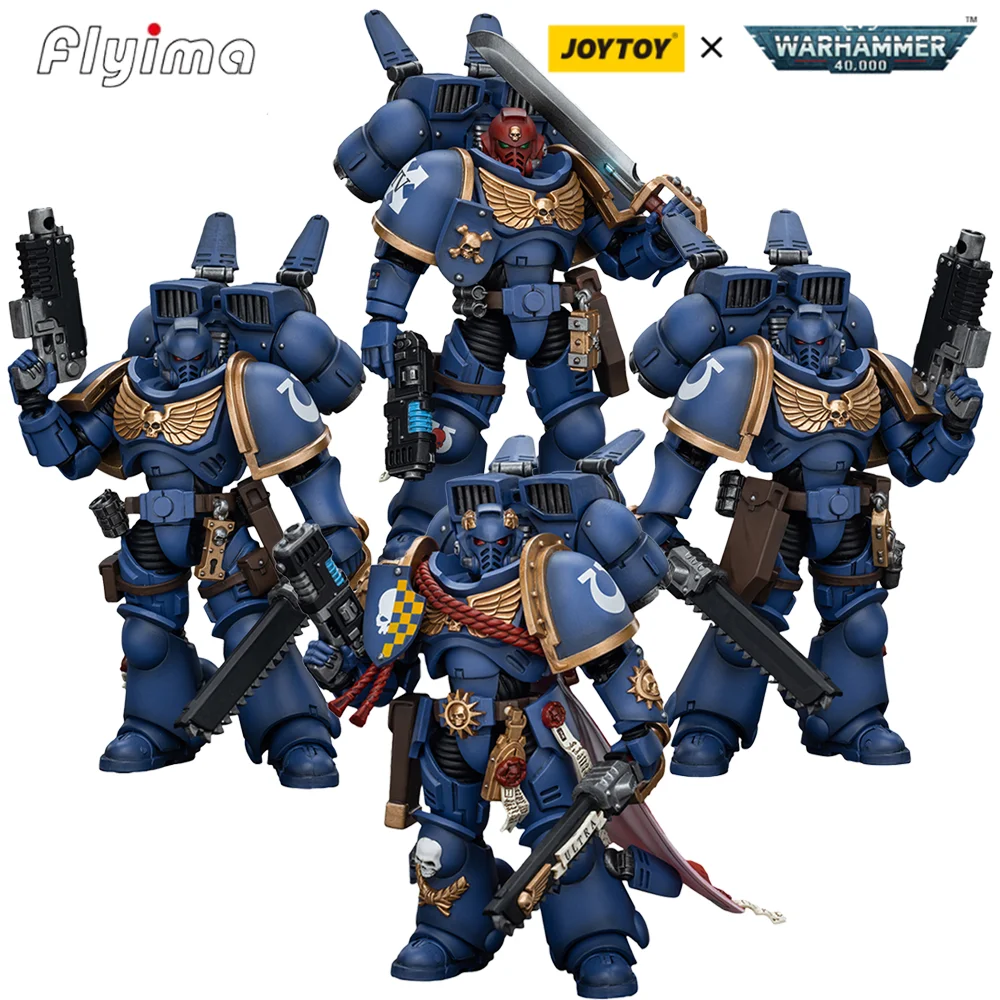 [IN STOCK] JOYTOY Warhammer 40K 1/18 Action Figures Ultramarines Jump Pack Intercessors4PCS Armour Model Gift Free Shipping