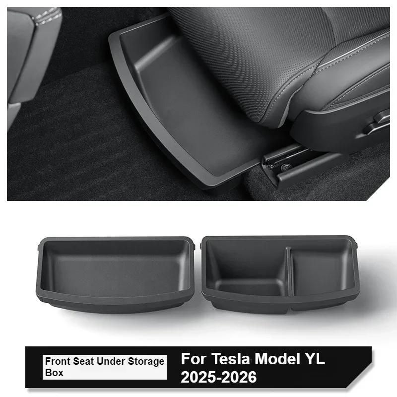 Für Tesla 2026 Modell YL 6-Sitzer Unter-Sitz-Aufbewahrungsbox TPE-Schublade Vorder- und Rücksitz Unterer Organizer-Aufbewahrungsbehälter Auto-Innenausstattung – Detail 6