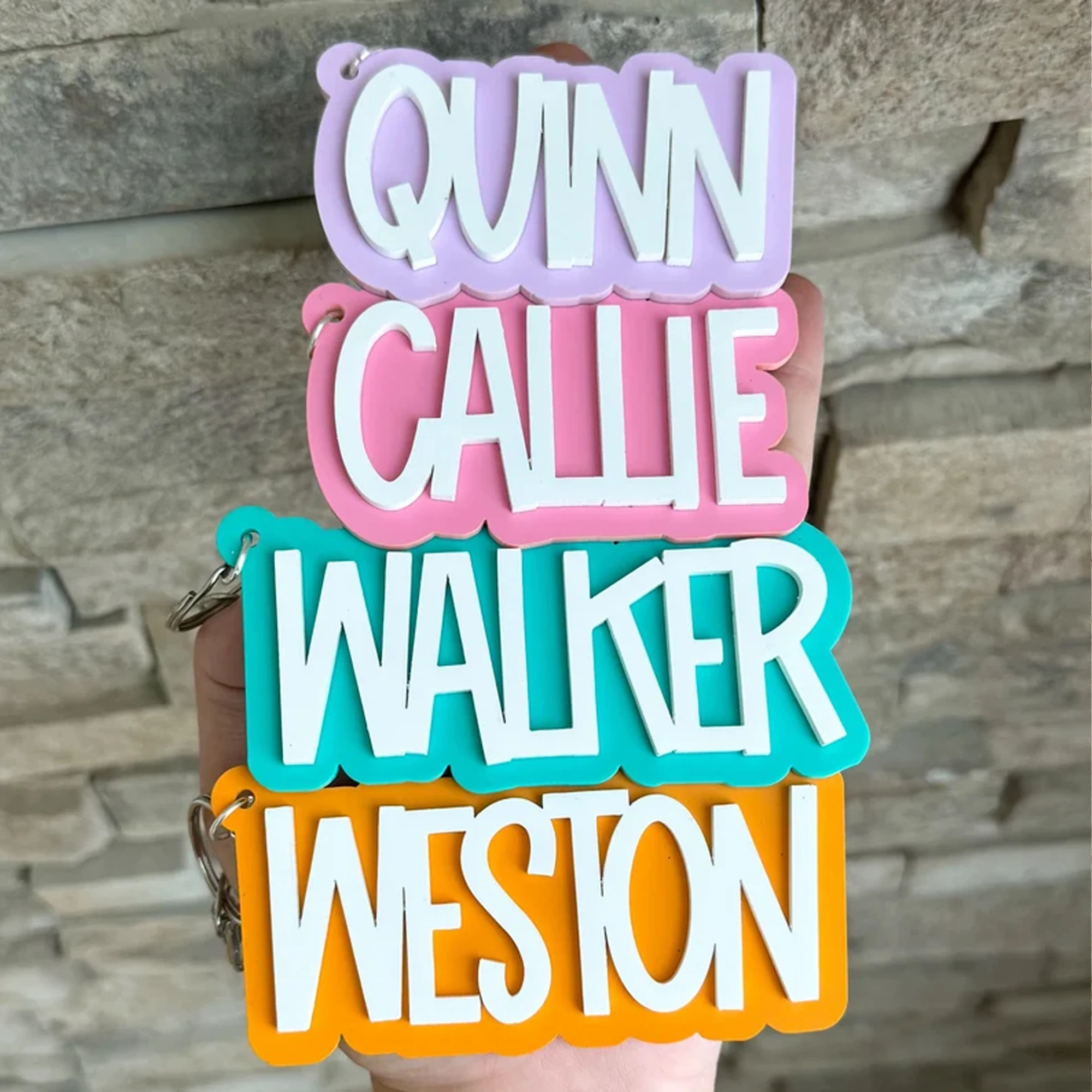 Personalized  keychain Backpack name keychain, 3d name keychain, name keychain, acrylic name keychain, backpack name tag,
