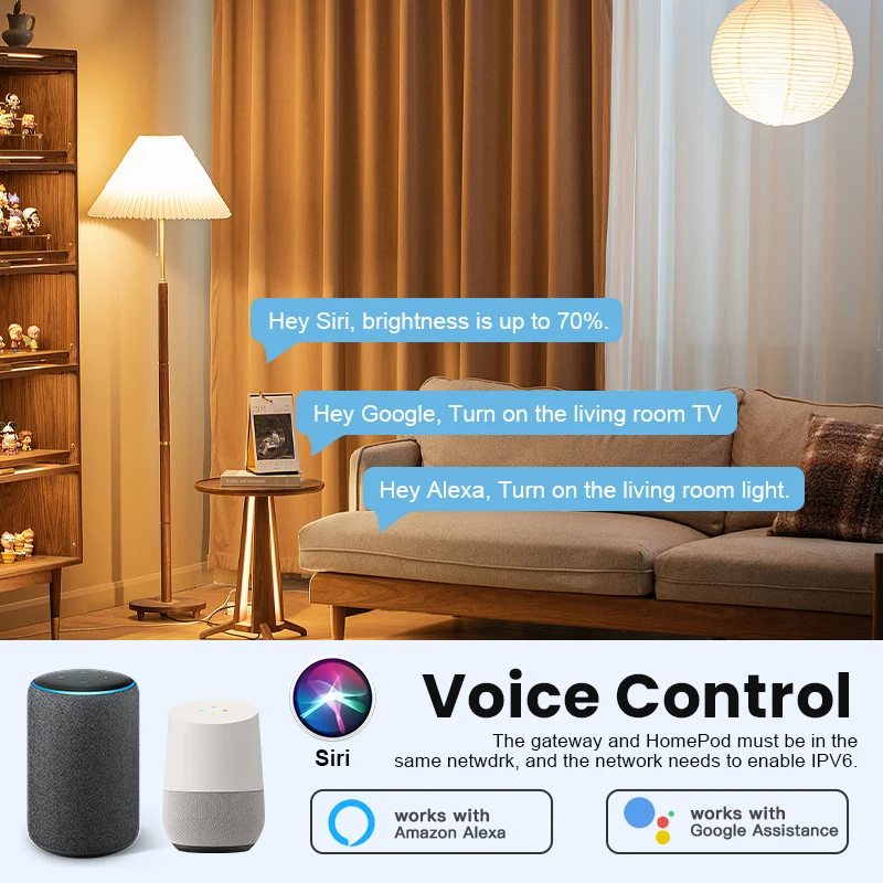 Tuya Matter Thread Hub Zigbee Smart Home Bridge Matter Gateway Hub Siri voice control Homekit Smartthings Google Alexa