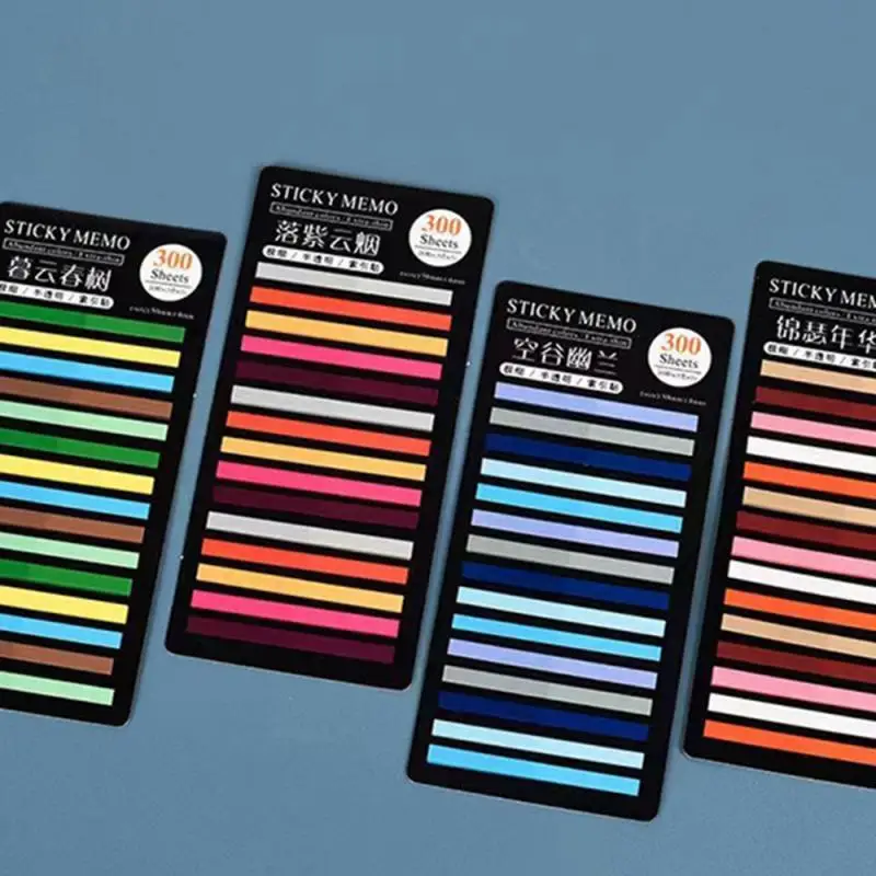 Office Stationery Supplies Reading Aid Self Adhesive 300 Sheets Memo Sticker Sticky Notes Colorful Fluorescent Translucent