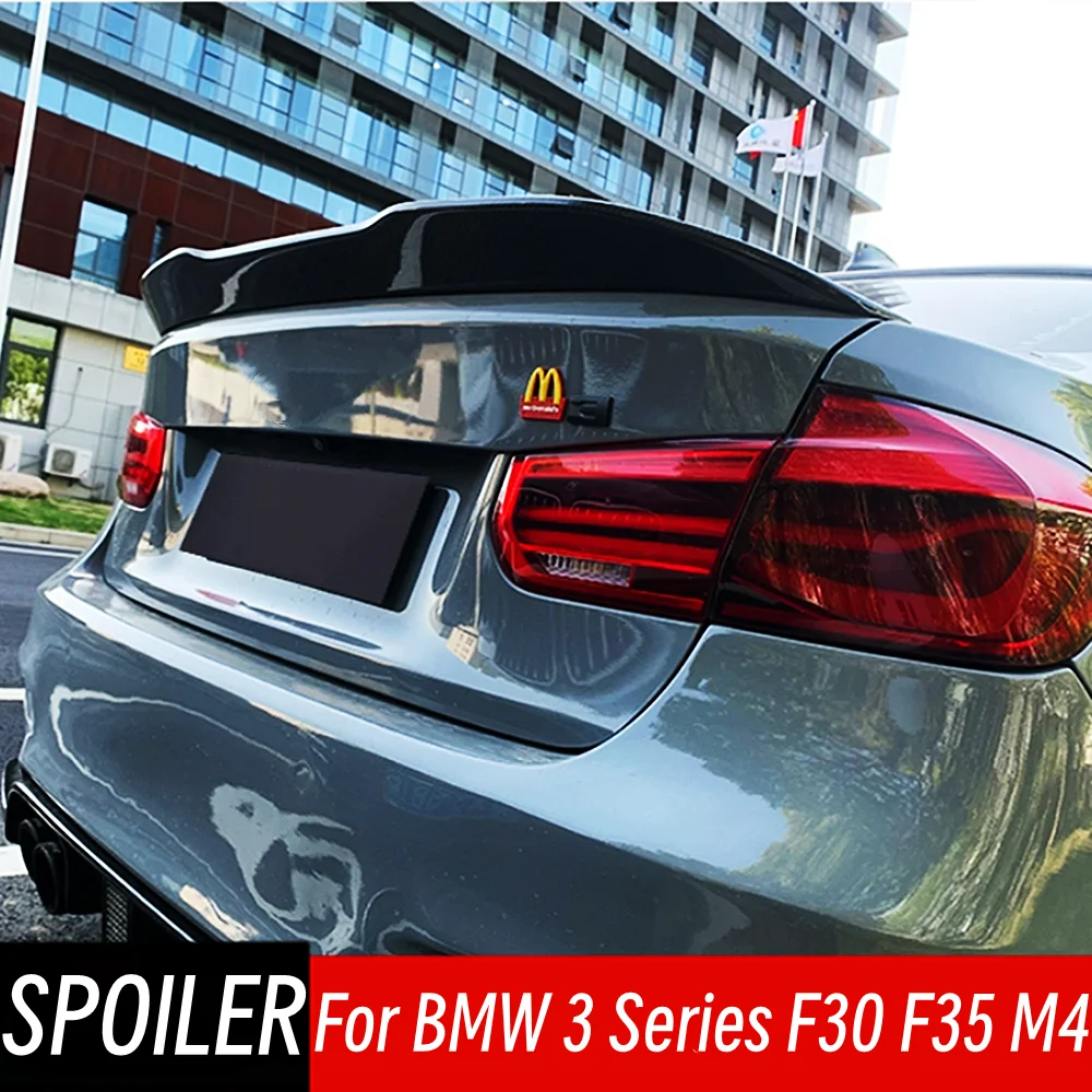 For 2013-2019 BMW 3 Series F30 F35 M4 320i 325i 330i PSM Style Rear Trunk Lid Spoiler Wings Car Black Carbon Accessories Parts
