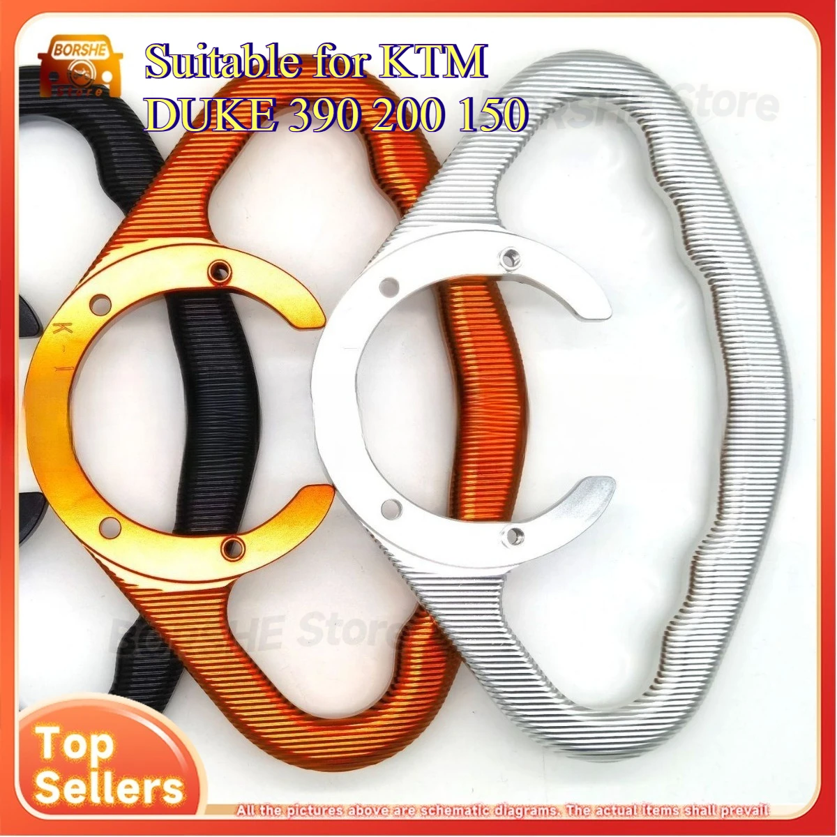 

2026 Motorcycle Tank Handlebar Suitable for KTM DUKE 390 200 150 CNC Aluminum Alloy Universal Fuel Tank Grip for Motorbike