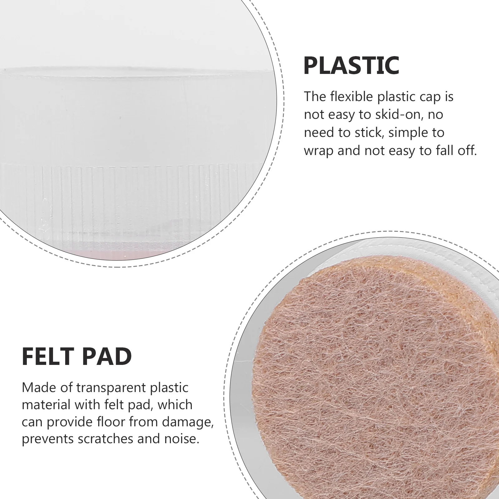 

10Pcs Table Feet Mat Chair Feet Protectors Transparent Plastic Felt Pad Anti-Skid Floor Protectors Suitable for Hard Floors