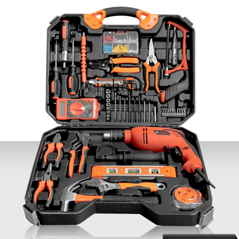 XL Set Complete Toolbox for Woodworking Maintenance, Multi functional Electric Drill, Electric Hardware and Electrician