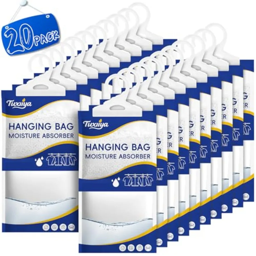 

Moisture Absorbers 20 Pack, Hanging Closet Dehumidifier Bags, Moisture Absorbing Bags, Desiccant, Moisture Absorbing Bags for C