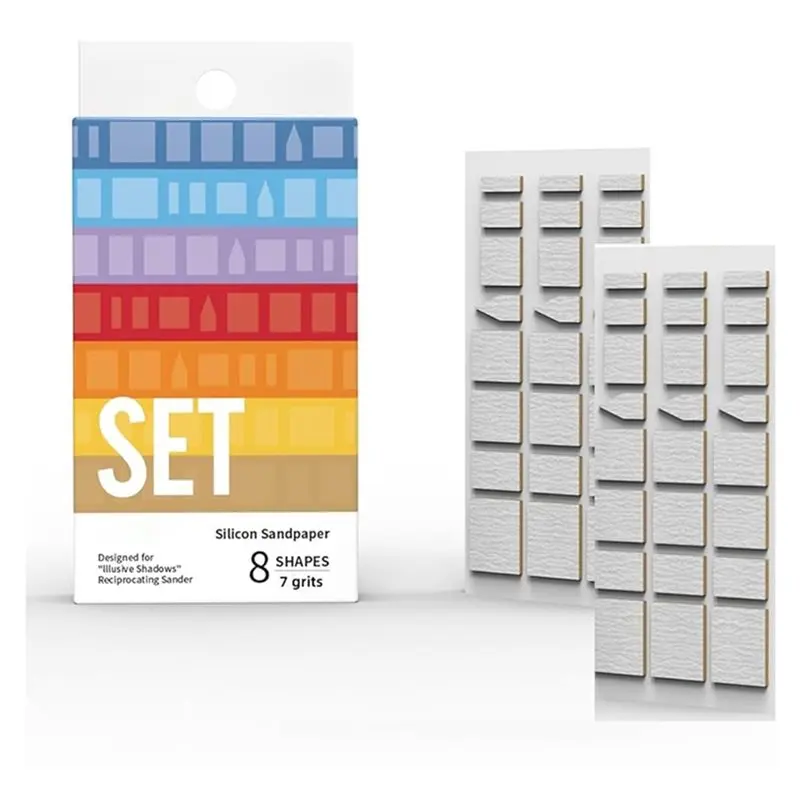 Набор для заправки силиконовой наждачной бумаги JHD — совместима с возвратно-поступательным движением электрической шлифовальной машиной, 14 предметов, зернистость 7 (180–1200)