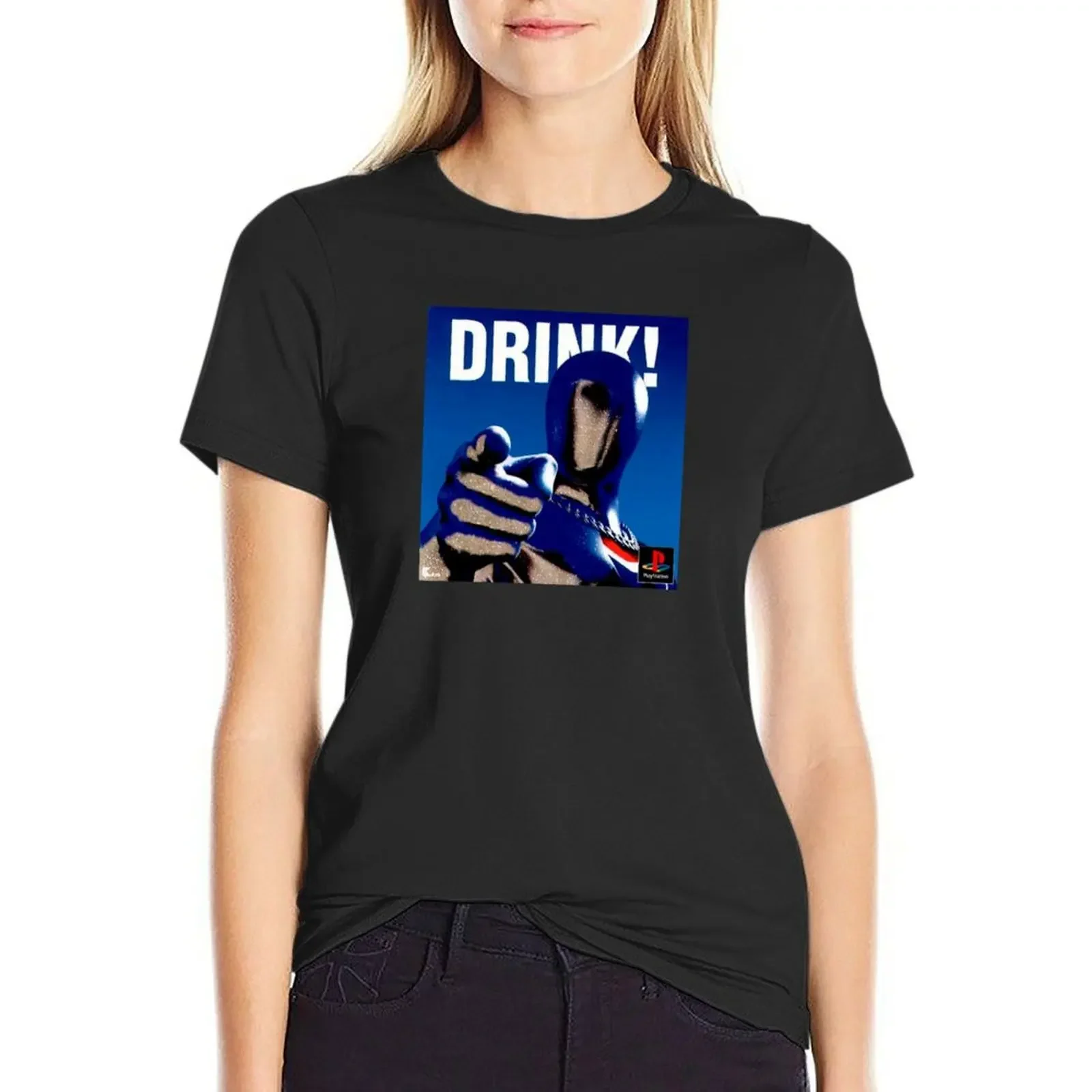 

DRINK! T-Shirt summer top Aesthetic clothing Blouse t shirts for Women graphic
