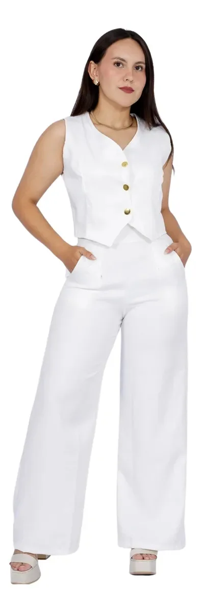 Summer New Women's Clothing Color Sleeveless Slim-fitting Vest High-waisted Trousers Two-piece Set