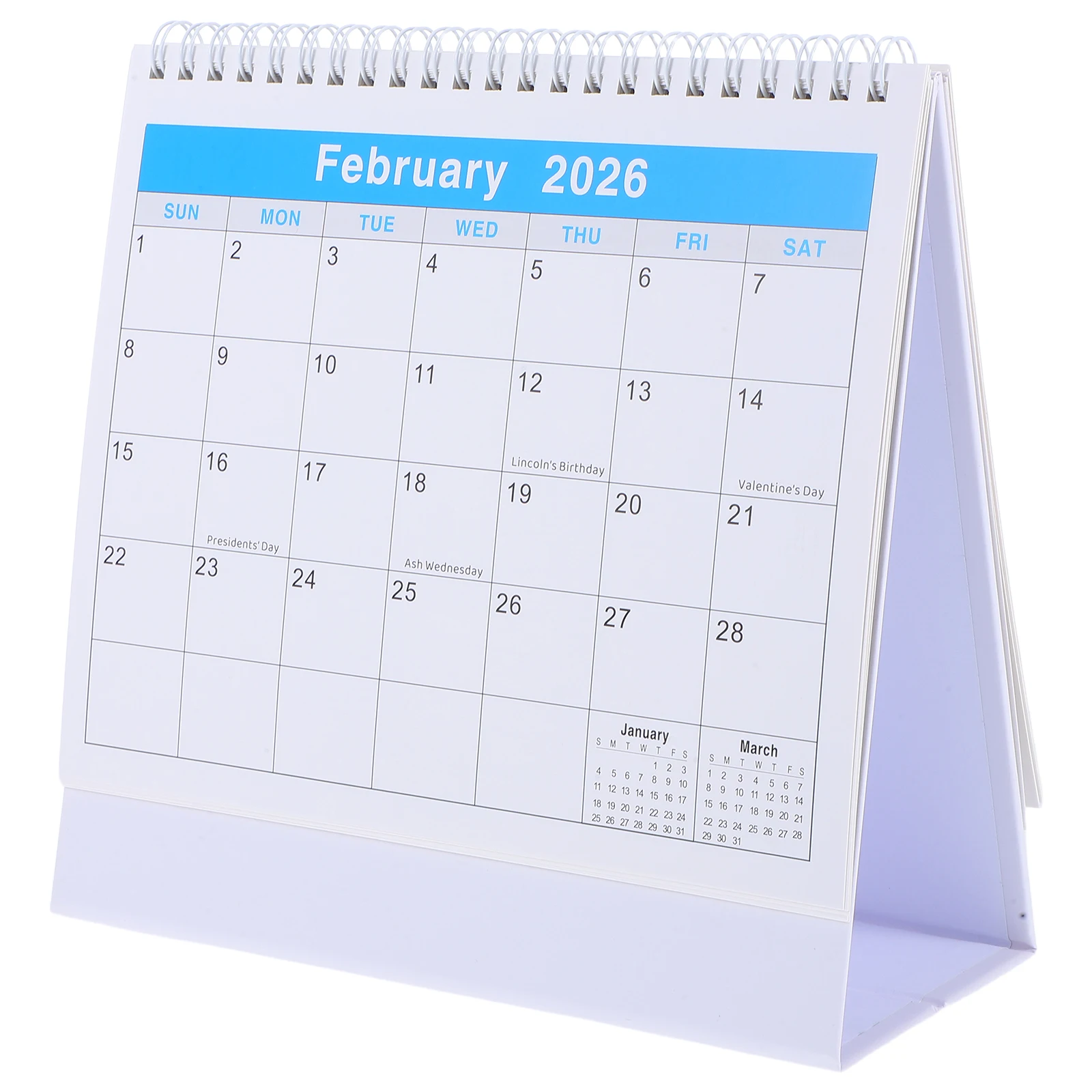 

2026 Large Monthly Desk Calendar Cute White Planner Work Schedule Academic Student Organizer Sturdy Paper Easy Page Turning 360
