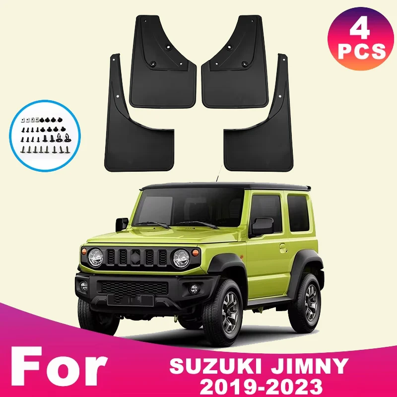 

For SUZUKI JIMNY 2019-2023 Automotive Tire Mudguard Waterproof Prevent Mud Splashing Car Mud Flaps Fender Trim 4pcs Accessories