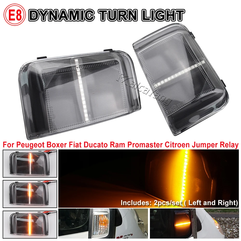 Dynamic Turn Signal Light LED Side Rearview Mirror Sequential Indicator For Fiat Ducato Citroen Jumper Truck Box Professional