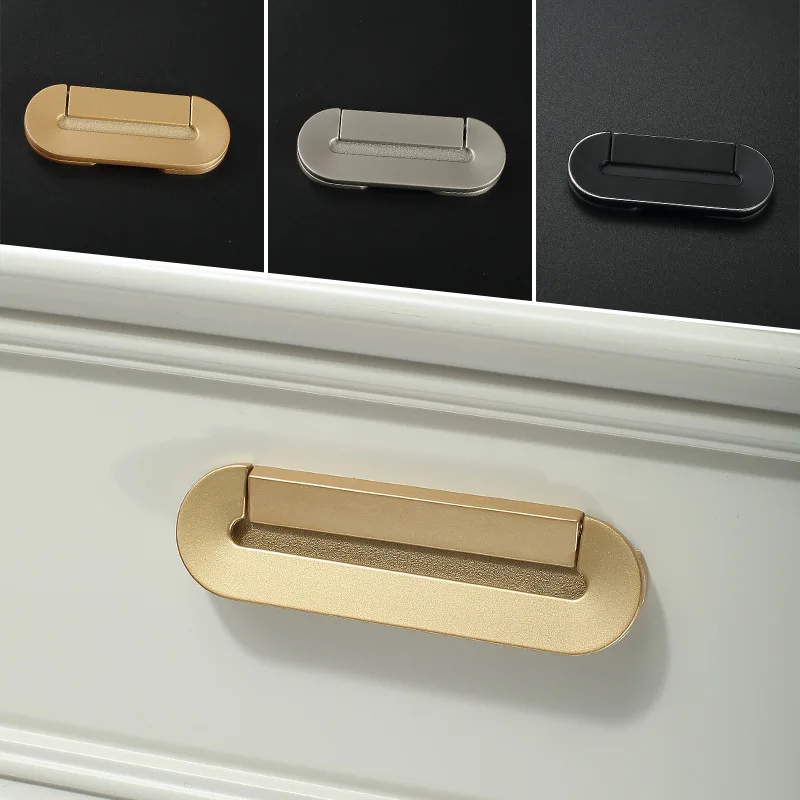 Invisible Flat Concealed Wardrobe Door Handle Light Luxury Gold Handle Open Decoration Ultra-thin and Minimalist Cabinet Handle