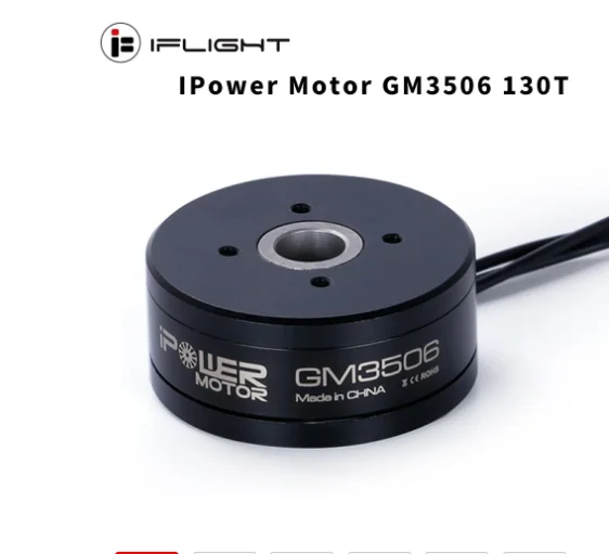 

IFlight IPower Motor GM3506 130T With AS5048A Encoder 3506 Hollow shaft Brushless Gimbal Motor for SLR Camera Stabilization