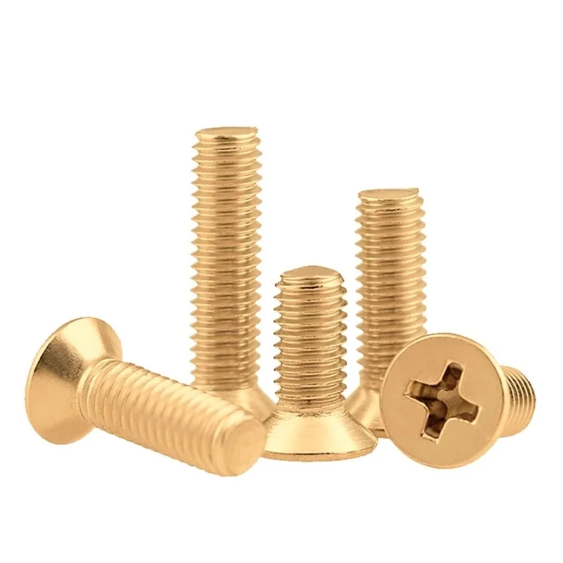 Tornillos de cabeza empotrada cruzada avellanada plana de cobre M2 M2.5 M3 M4 M5 M6 M8 Pernos de cabeza plana empotrados en cruz