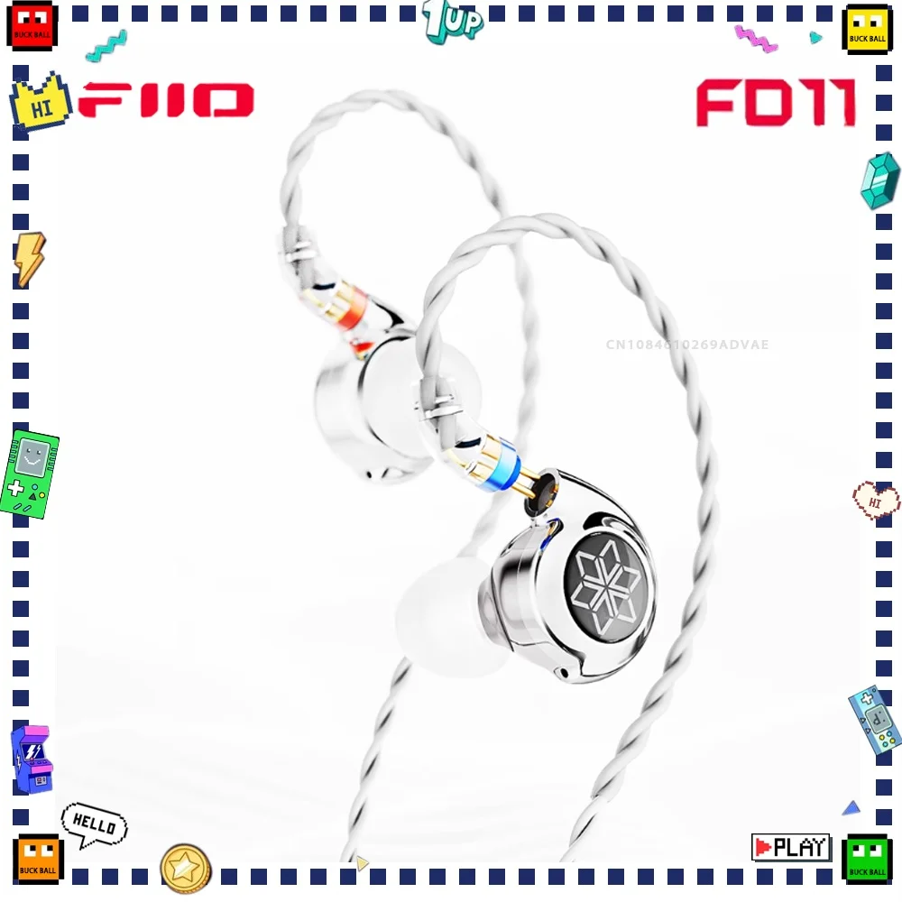 Fiio FD11 Wired In-Ear HiFi Earphones 10mm Dynamic Driver Monitor Earbuds Custom Replaceable Cable High-Fidelity Music Earphone