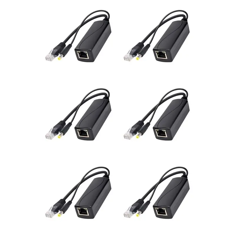 Exquisite-6X PS5712TG Gigabit Power Over Ethernet Splitter 10/100/1000Mpbs RJ45 Support IEEE802.3 Af/At(30W) Poe Splitter