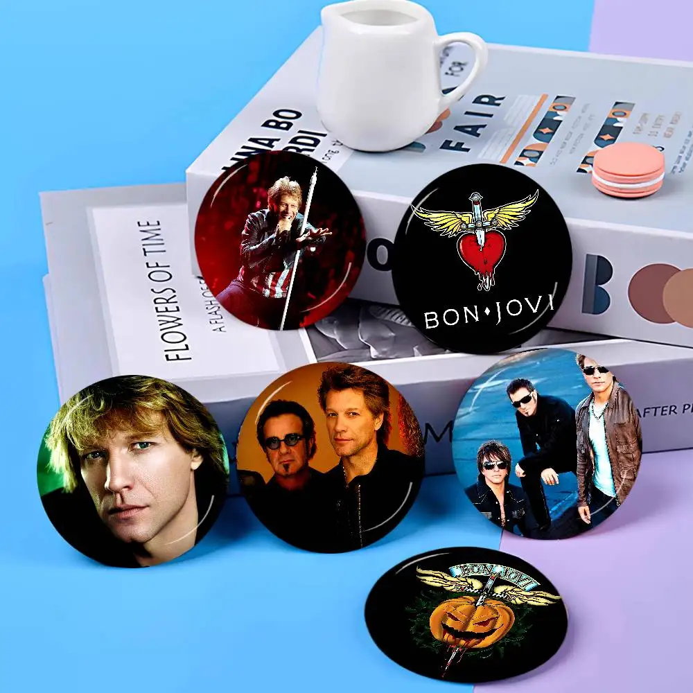 B-BonS J-Jovi Creative Pins Funny Faces Round Snap-in Brooch Badge Backpack Hat Accessories Jewelry Gifts