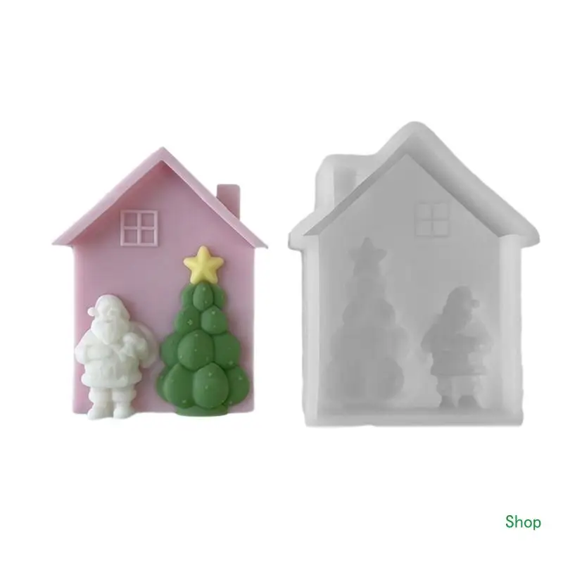 

Dropship 3D Silicone Soap Molds Silicone Mold Christmas House Shaped Resin Moulds