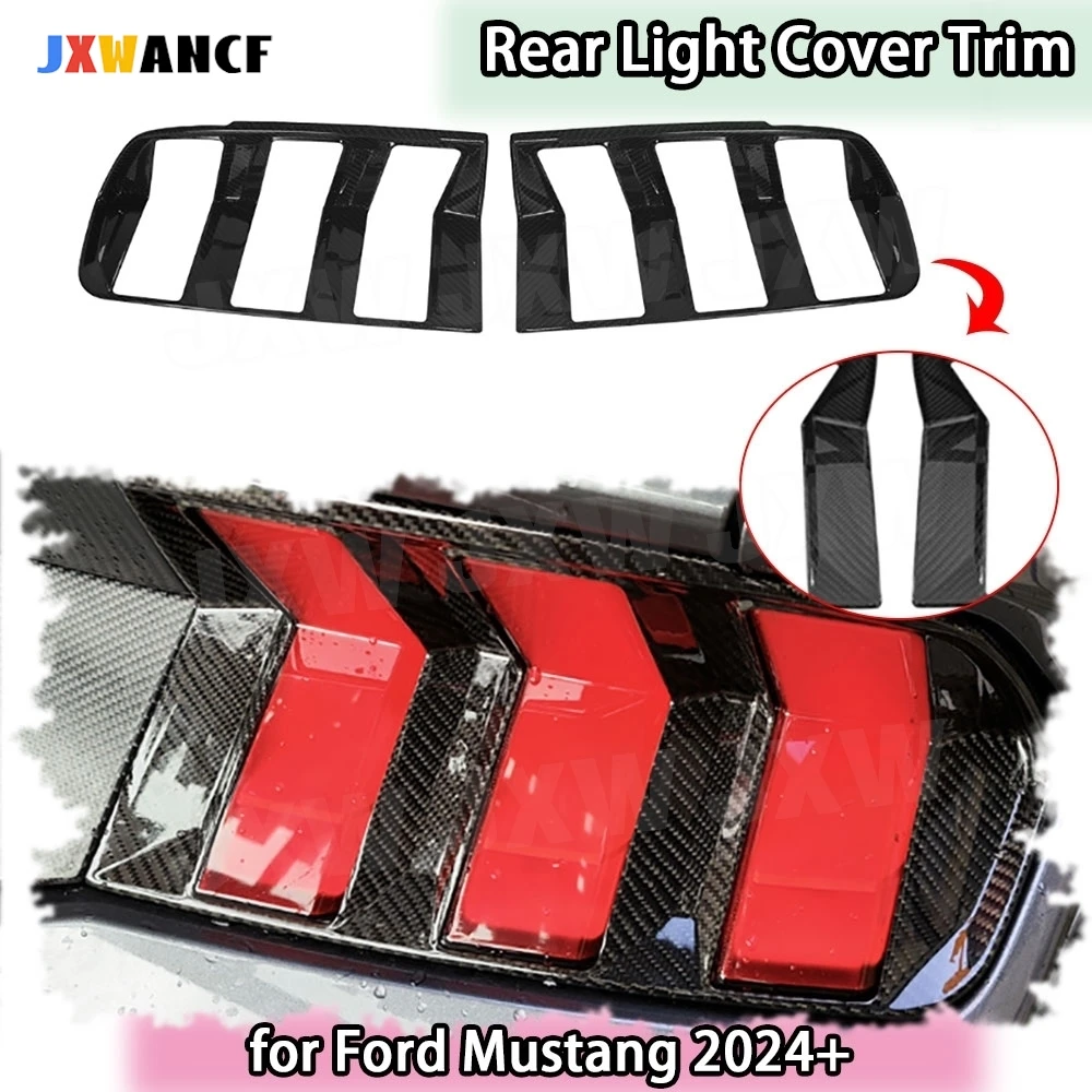 

JXWANCF Dry Carbon Fiber for Ford Mustang 2024+ Car Rear Taillight Frame Trim Cover Rear Light Cover Trim Car