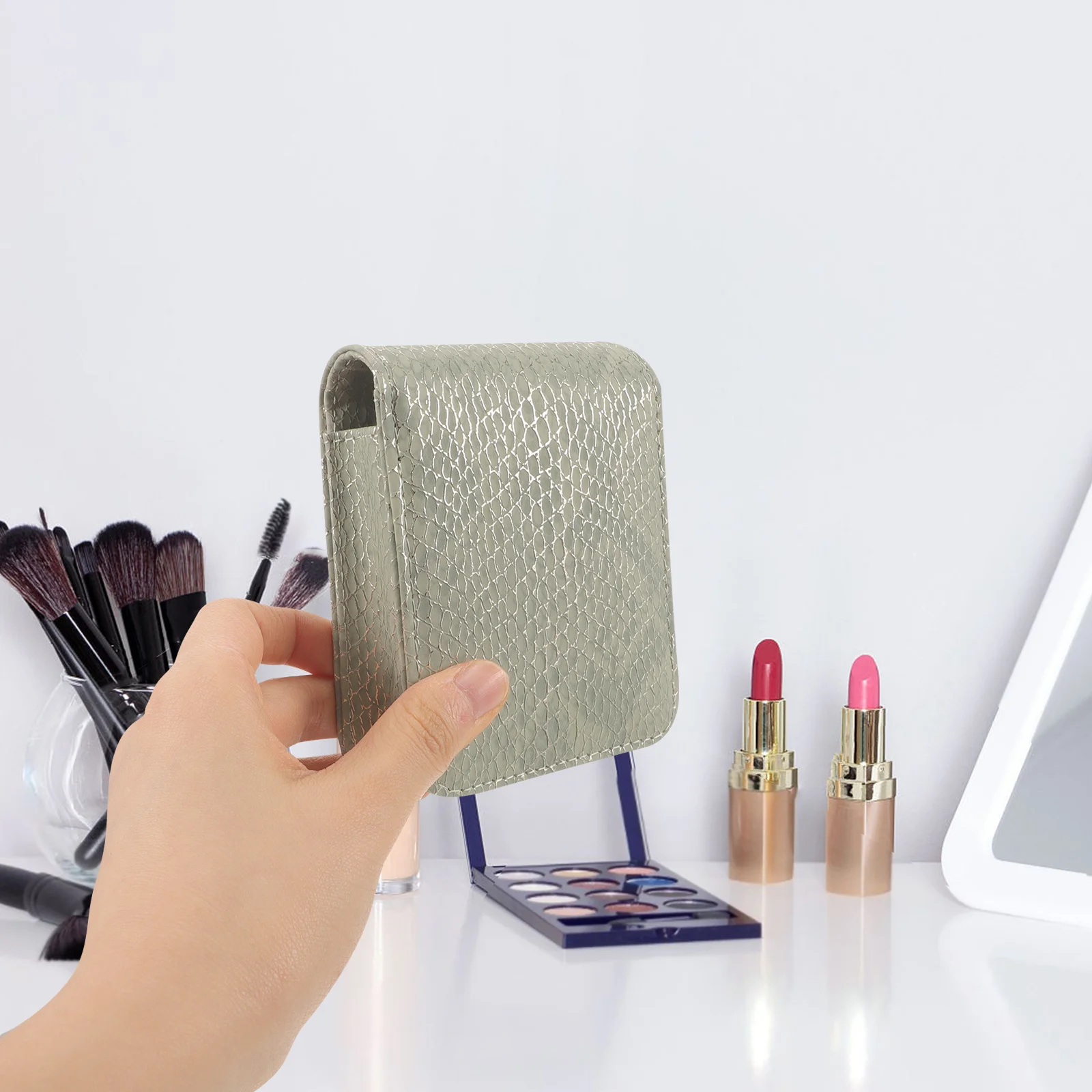 

Lipstick Case Mini Pouch For Purse Small Bag With Mirror Makeup Storage Holder Portable Trendy Gift Idea Special