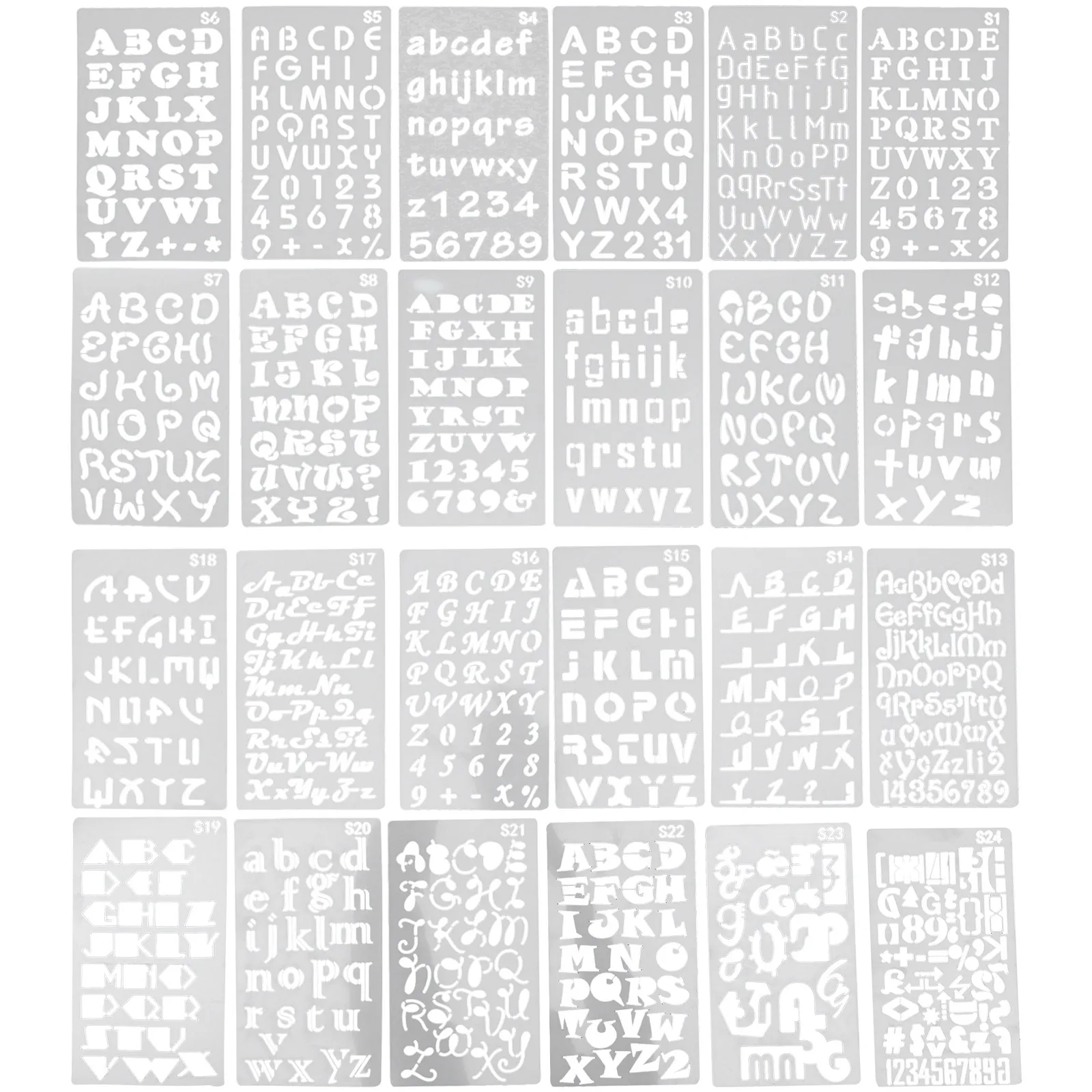 24個入り中空ペイントテンプレート-レターステンシル-高級ペット素材-再利用可能-diy-スクラップブック-グラフィティ-アルファベット描画