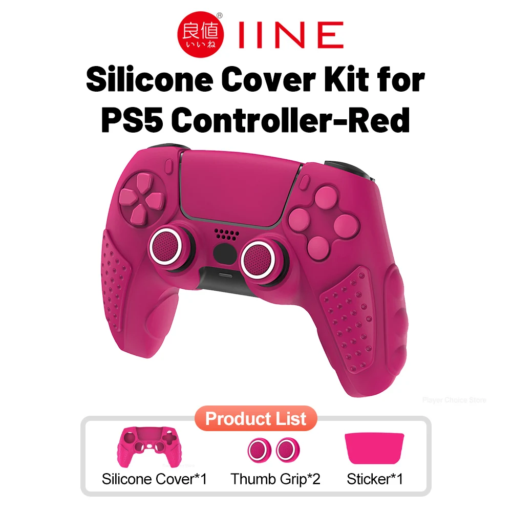 Siliconen hoes voor PS5-controlleraccessoires IINE beschermhoeskit Antislip Freemove Comfortabele grip Eenvoudige installatie