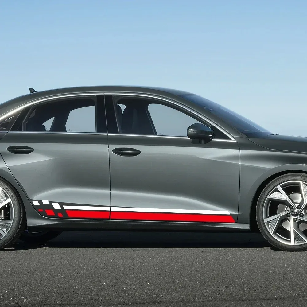 

Car Door Side Skirt Sticker Exterior Decals Auto Accessories For Audi A3 8P 8V 8L 8Y Sedan S3 TFSI Sportback RS3 Limousine TDI