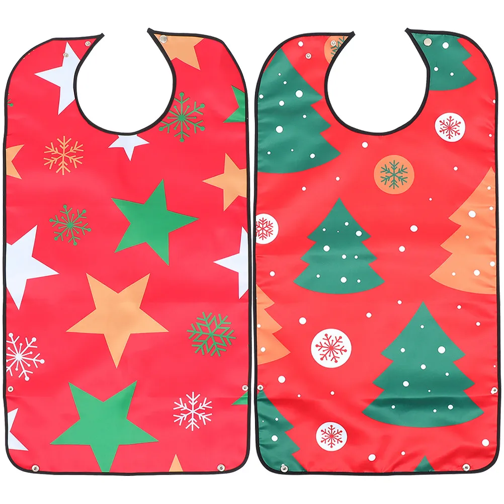 

2 шт. Рождественские водонепроницаемые нагрудники для взрослых с регулируемой застежкой на кнопках, от шеи до ног, для пожилых людей, женщин, пациентов, взрослой одежды
