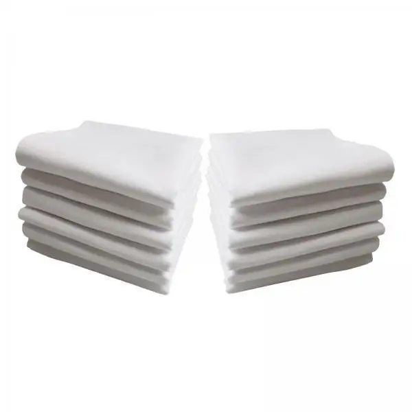 Men's Classic Pure White Cotton Handkerchiefs Luxury Plain Hankies for Suit Wedding Everyday Use 12 Pack