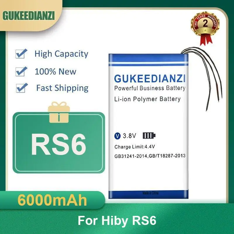 

6000mAh RS6 Portable Digital Audio Player Battery For Hiby RS6 RS 6 Portable Digital Audio Player High Capacity