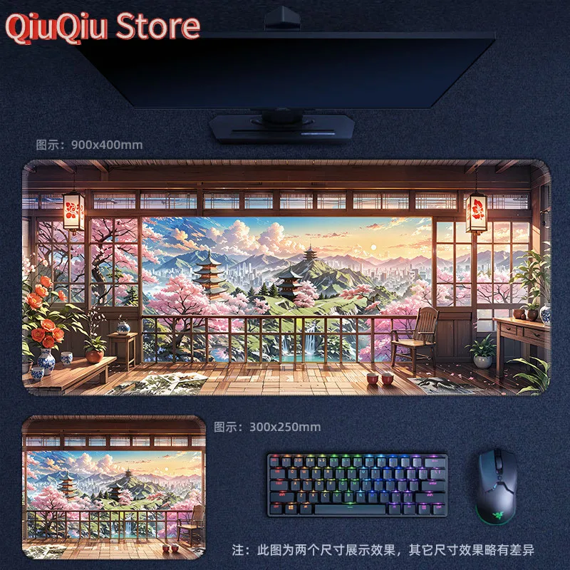 Window View Mouse Pad Computer Office Keyboard Pads Non-slip Rubber Game Mat Creative Scenery Desktop Rug