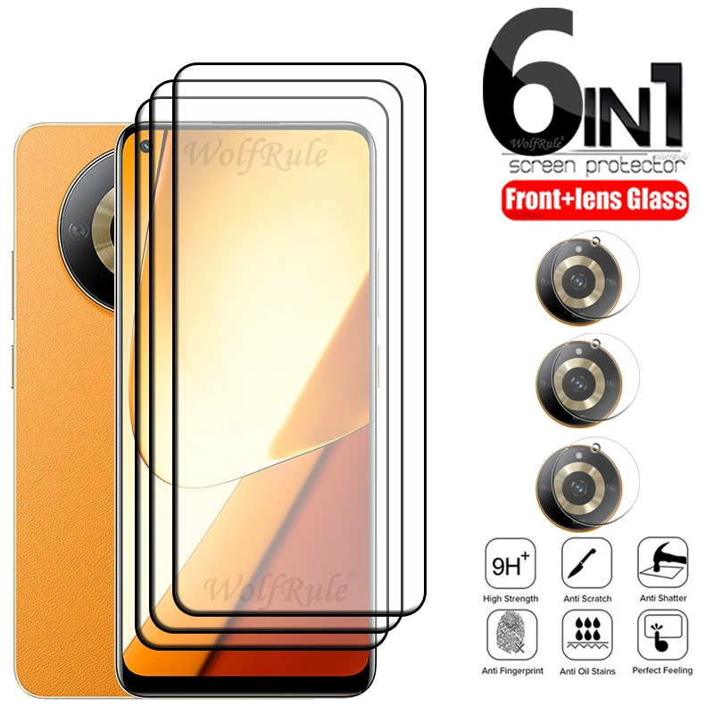 

6-in-1 For OPPO Realme Narzo 60 5G Glass Realme Narzo 60 5G Tempered Glass 9H HD Screen Protector Realme Narzo 60 5G Lens Glass