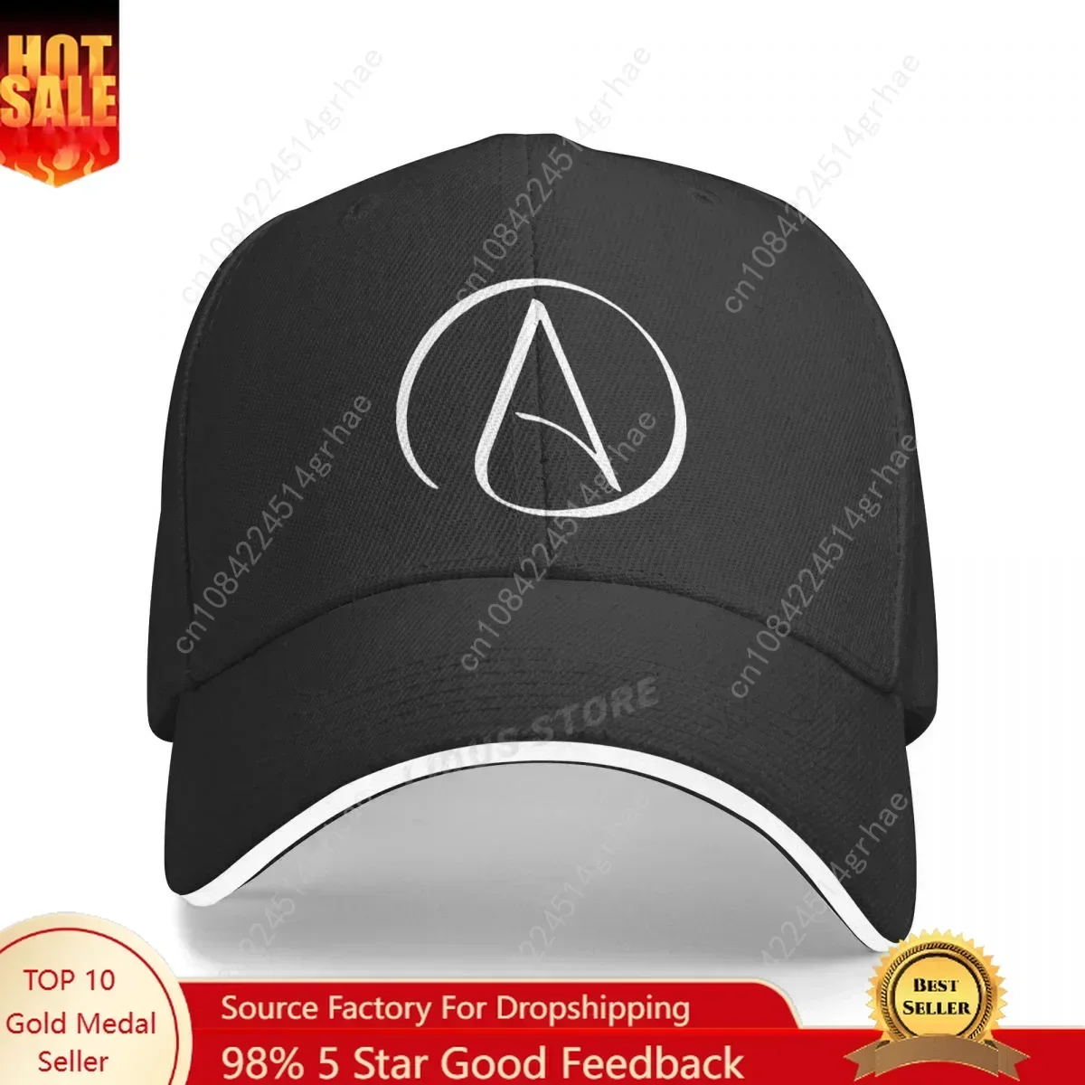 

Atheist Atheism Symbol Print Baseball Cap Summer Men Sunhat Fashion Adjustable Unisex Atheism No Religion Hats Bone