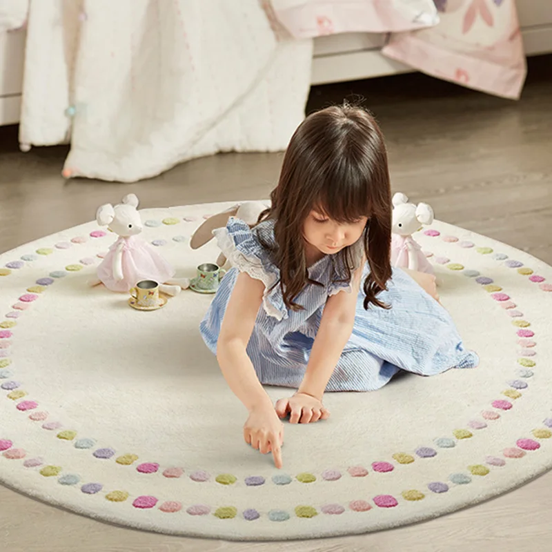 

Children's Carpet Crawling Mat Bedroom Study Round Imitation Cashmere Carpet Water-absorbing Non-slip Mat