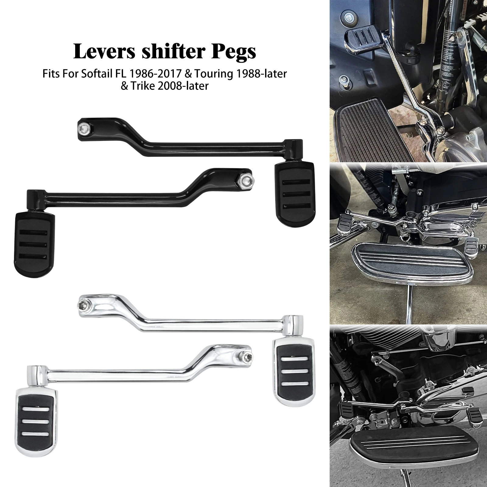 Motorcycle Front And Rear Levers W/Shifter Pegs Heel Toe Shift Lever Pedal For Harley Touring Softail FL Electra Road Glide FLHR