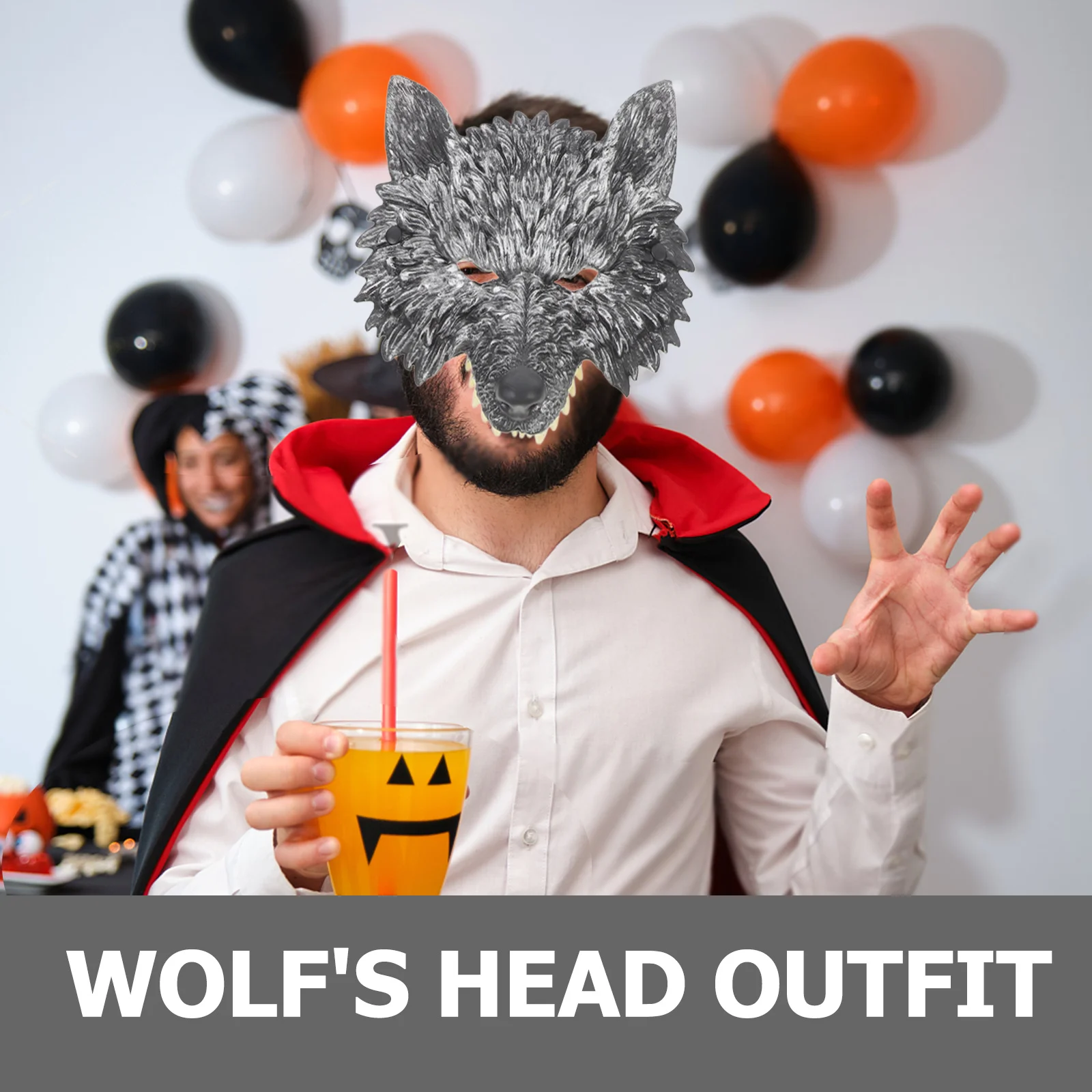 ชุดคอสเพลย์หมาป่า 1 ชุด ประกอบด้วยหน้ากาก ถุงมือ หาง ชุดสัตว์ สำหรับงานปาร์ตี้ งานเทศกาล การแสดง ชุดคอสเพลย์หมาป่า หน้ากากตกแต่ง